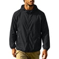 thumbnail image 2 of KIHOUT Men's UPF50+ Quick Dry Solid Color Hooded Windbreaker Lightweight Full Zip Breathable UV Protection Jacket for Outdoor Sports, 2 of 9