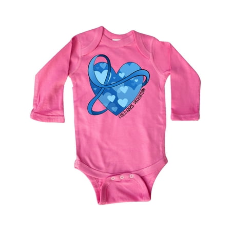 

Inktastic Child Abuse Prevention-Ribbon Around Heart Gift Baby Boy or Baby Girl Long Sleeve Bodysuit