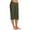 Olive Green, variant on WREESH Womens Summer Capri Pants Cotton Linen Pants Fashion Casual Solid Loose Elastic Waist Trousers Cropped Pants with Pockes Orange
