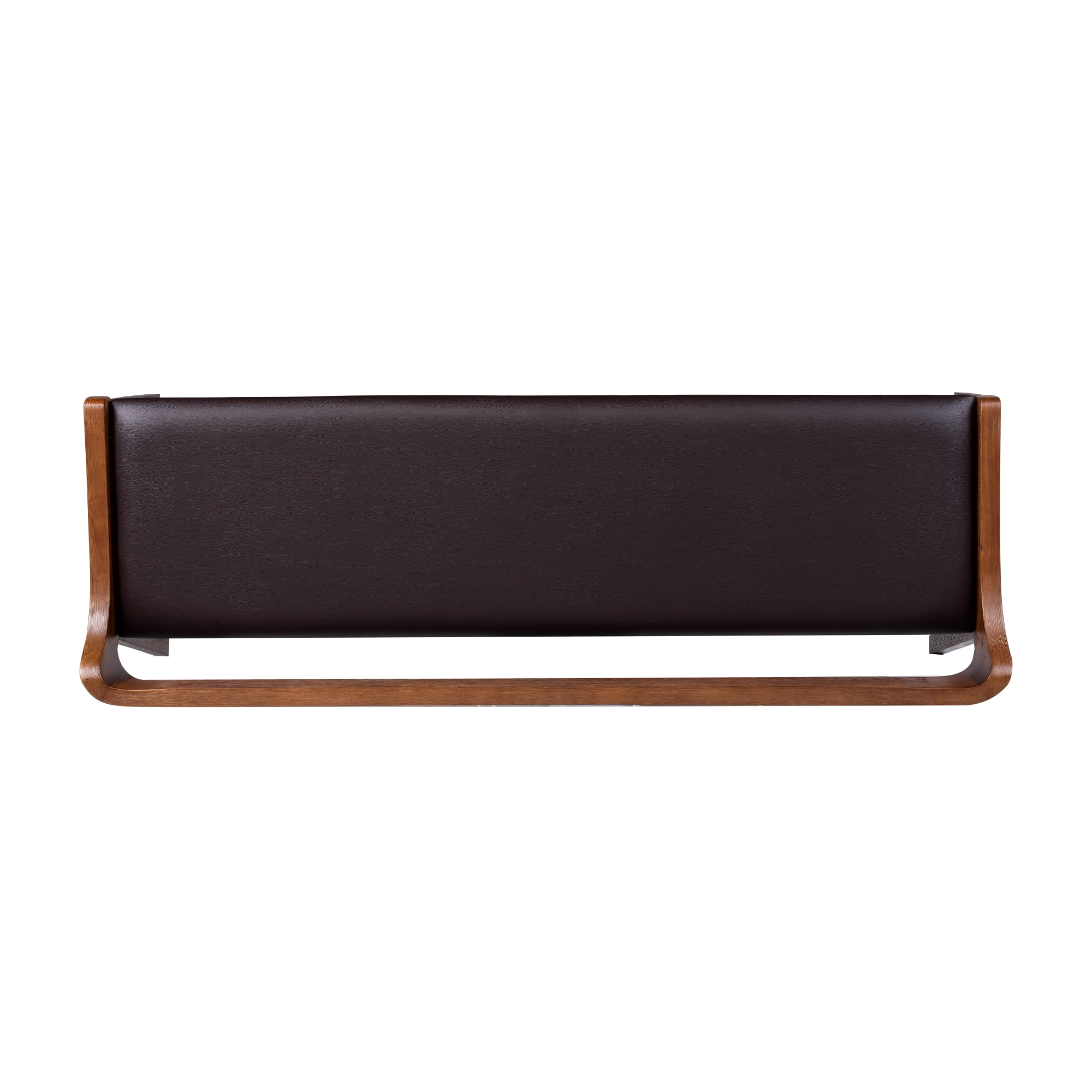 Boraam Rasmus Low Back Acacia Wood Dining Bench with Faux Leather Upholstery
