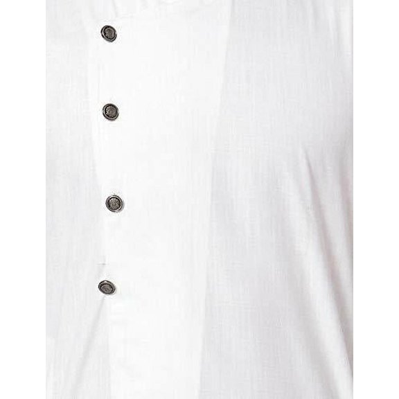 Men's Indian Linen Bollywood Achkan Pathani Kurta Style Pajama Set
