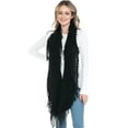 thumbnail image 6 of Basico Knit Infinity Scarf | Winter Scarf for Women | White Plaid Black Scarves Set, 6 of 8