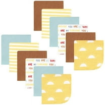Hudson Baby Flannel Cotton Washcloths, My Sunshine 12 Pack, One Size