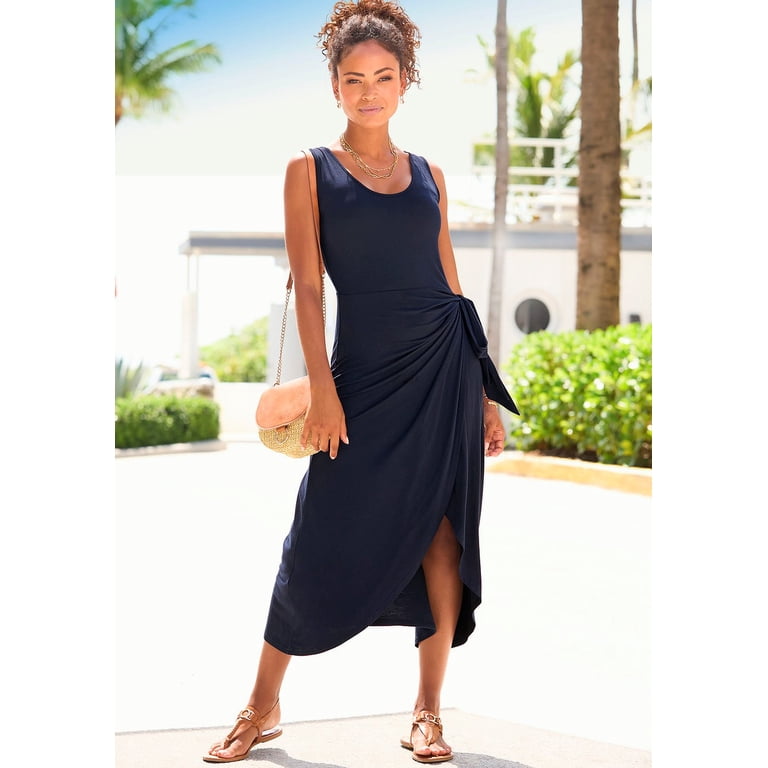 LASCANA Women's Sleeveless Wrap Look Dress Tie - Walmart.com
