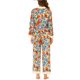 thumbnail image 3 of Pijama de seda para mujer INSPIRE CHIC, conjunto floral, botón, satén, ropa de dormir, XS, albaricoque, 3 of 5