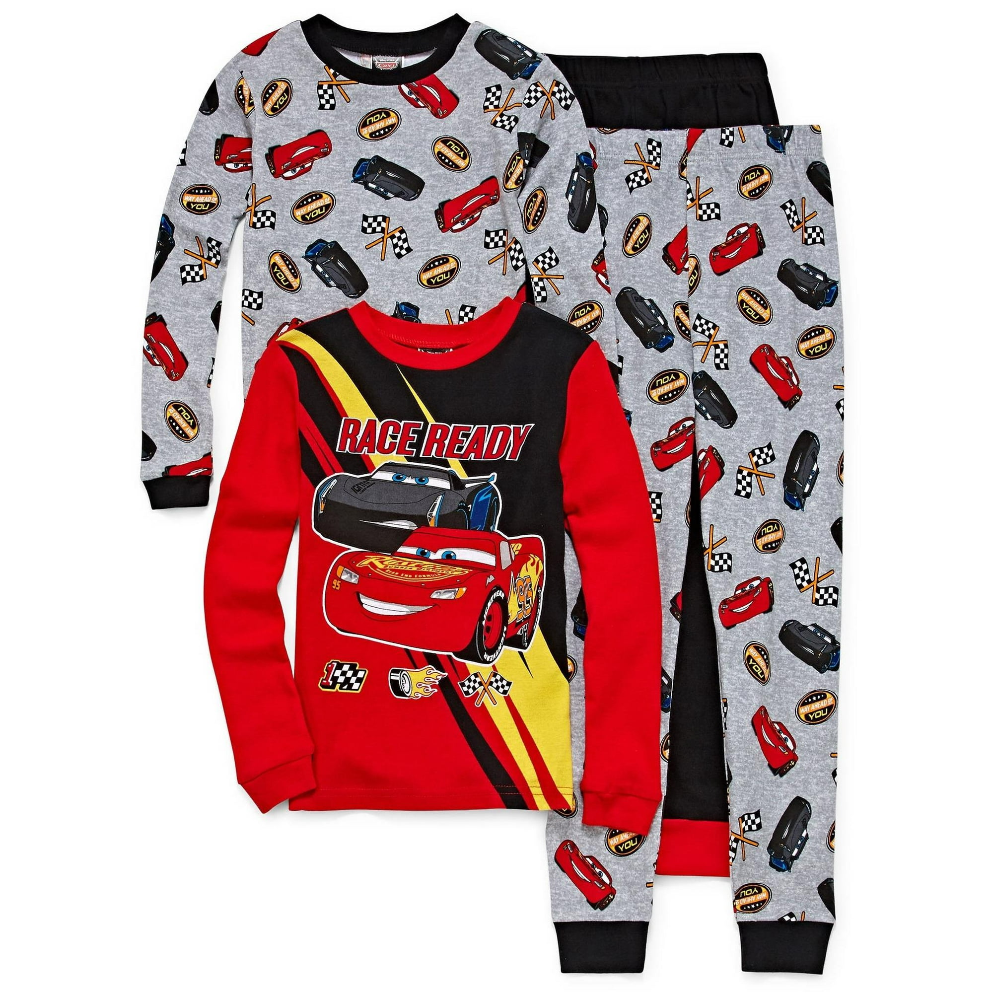 Disney Toddler Boys Cars 4 Piece Cotton Pajama Set Walmart