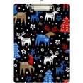 thumbnail image 2 of FMSHPON Christmas Trees Reindeer Snowflakes Clipboard Hardboard Wood Nursing Clip Board and Pull for Standard A4 Letter 13x9 inches, 2 of 8