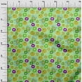 thumbnail image 3 of oneOone Velvet Light Green Fabric Abstract Retro Floral Quilting Supplies Print Sewing Fabric By The Yard 58 Inch Wide, 3 of 4
