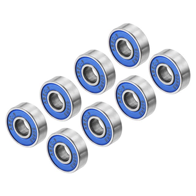 Unique Bargains Roulements de Skateboard 608RS Roulements à Billes à Rainures Profondes, Bleu 8 Pack