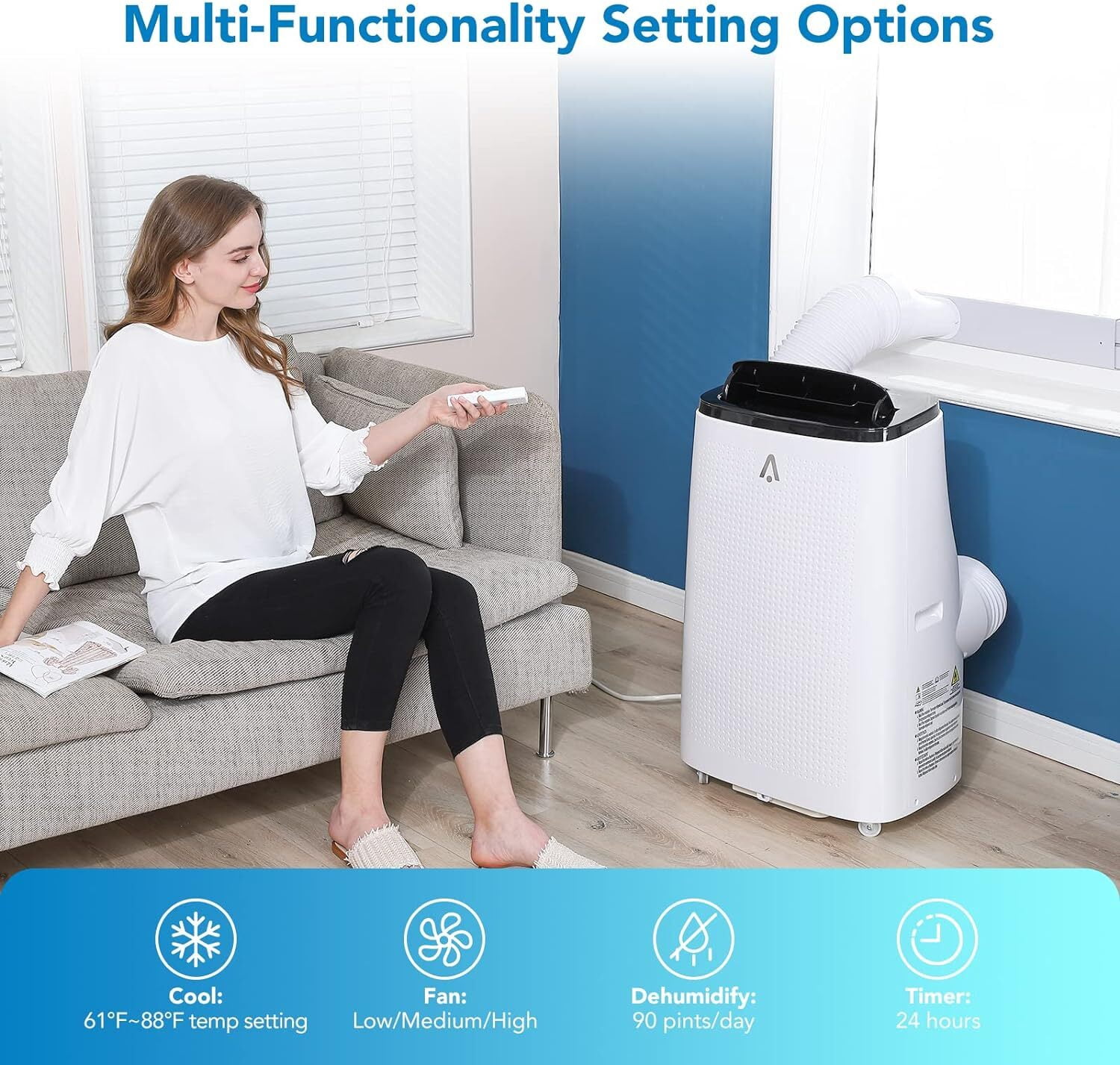 KATIDAP 14,000 BTU 110-115V Portable Air Conditioner - White