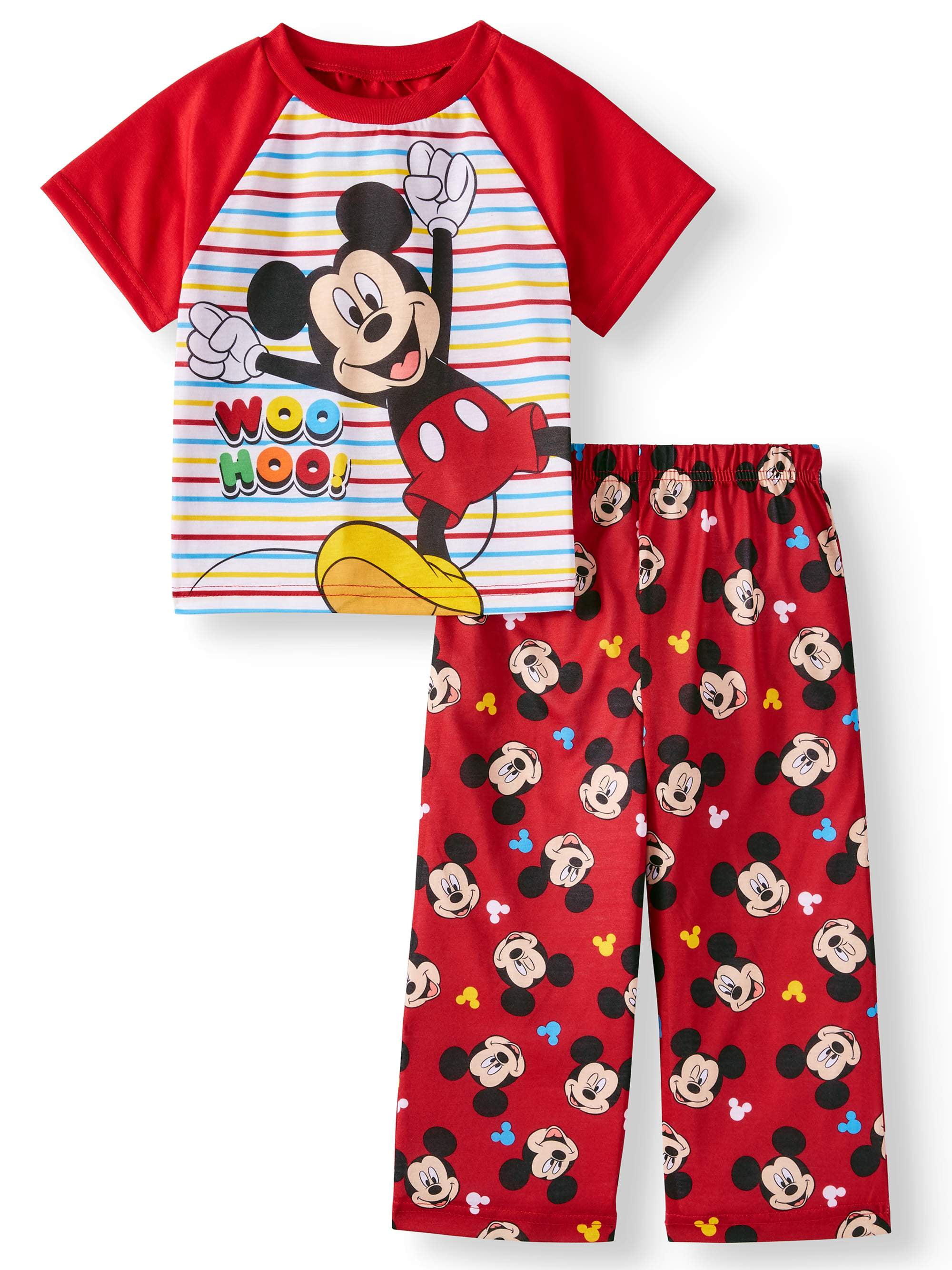 Mickey Mouse Baby Boy Short Sleeve Poly Pajamas, 2pc Set