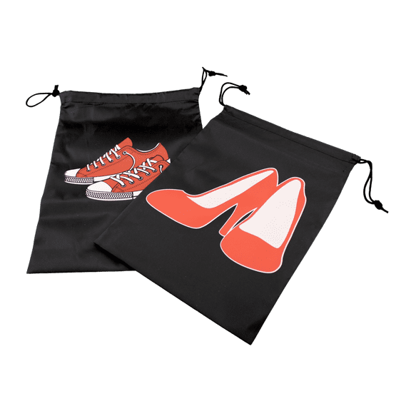 Dependable Industries Set of 2 Printed Drawstring Shoe Bags: Stylish, Durable Protection for Home and Travel