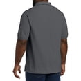 thumbnail image 2 of Big + Tall Essentials by DXL Men's Big and Tall Piqué Mesh Short-Sleeve Polo Shirt Grey 4XL, 2 of 6