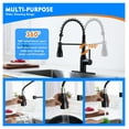 thumbnail image 2 of Pull Down Kitchen Faucet with Deck Plate, 360 Swivel Single Handle Stainless Steel Sink Faucet - 3 Spray Modes, Durable Lead-Free Finish, 2 of 9