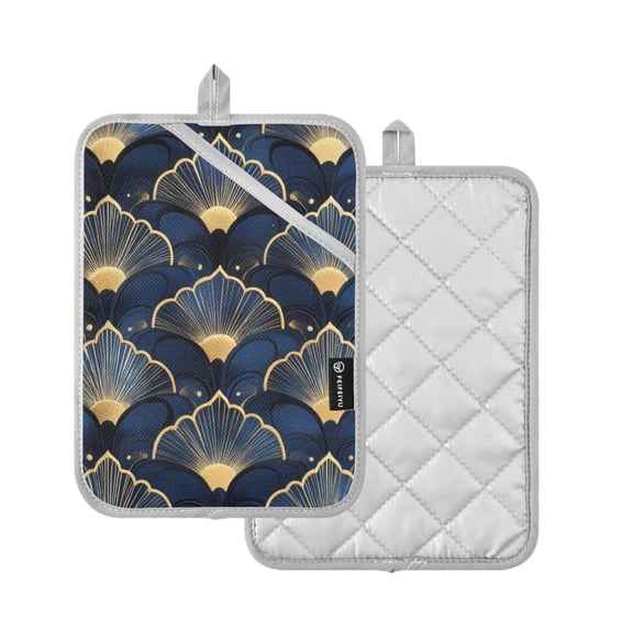 Yayeee Pot Holders Kitchen Heat Resistant with Pockets 7"x9.8" Cotton Oven Cooking Hot Pads, Elegance Art Pattern