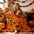 thumbnail image 5 of Miwamany Halloween Printed Fleece Throw Blanket, Soft Cozy Flannel Lightweight Plush Blanket, Warm Decorative All Season Nap Blanket for Sofa Couch Bedroom Office, Spooky Holiday Home Decor, 5 of 9