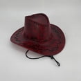 thumbnail image 2 of QASIEATN Everyday Wear Accessories for Men Classic Western Hat With Leather Solid Color Stylish Cowboy Hat Retro Sun Hat, 2 of 5