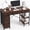 Rust, variant on EDX 55 Inch Computer Desk with Fabric Drawers & Storage Shelves,Small Home Office Desk Study Table for Home office Bedroom,Rust