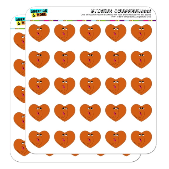 Sesame Street Snuffleupagus Face Heart Shaped Planner Calendar Scrapbook Craft Stickers