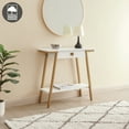 thumbnail image 3 of Leick Home Empiria Wood and Metal Console Table with Drawer, White/Gold, 3 of 24