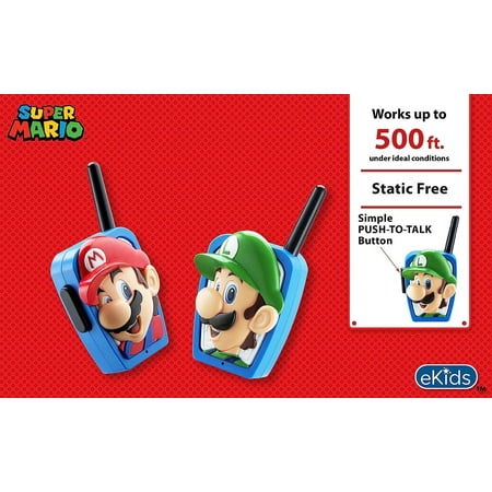 Super Mario Bros Walkie Talkies, Long Range, Two Way Static Free Radios