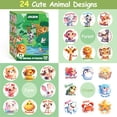thumbnail image 2 of Stickers de animales JIXZEN, 1500 piezas, 24 diseños, 1" para niños, 2 of 6