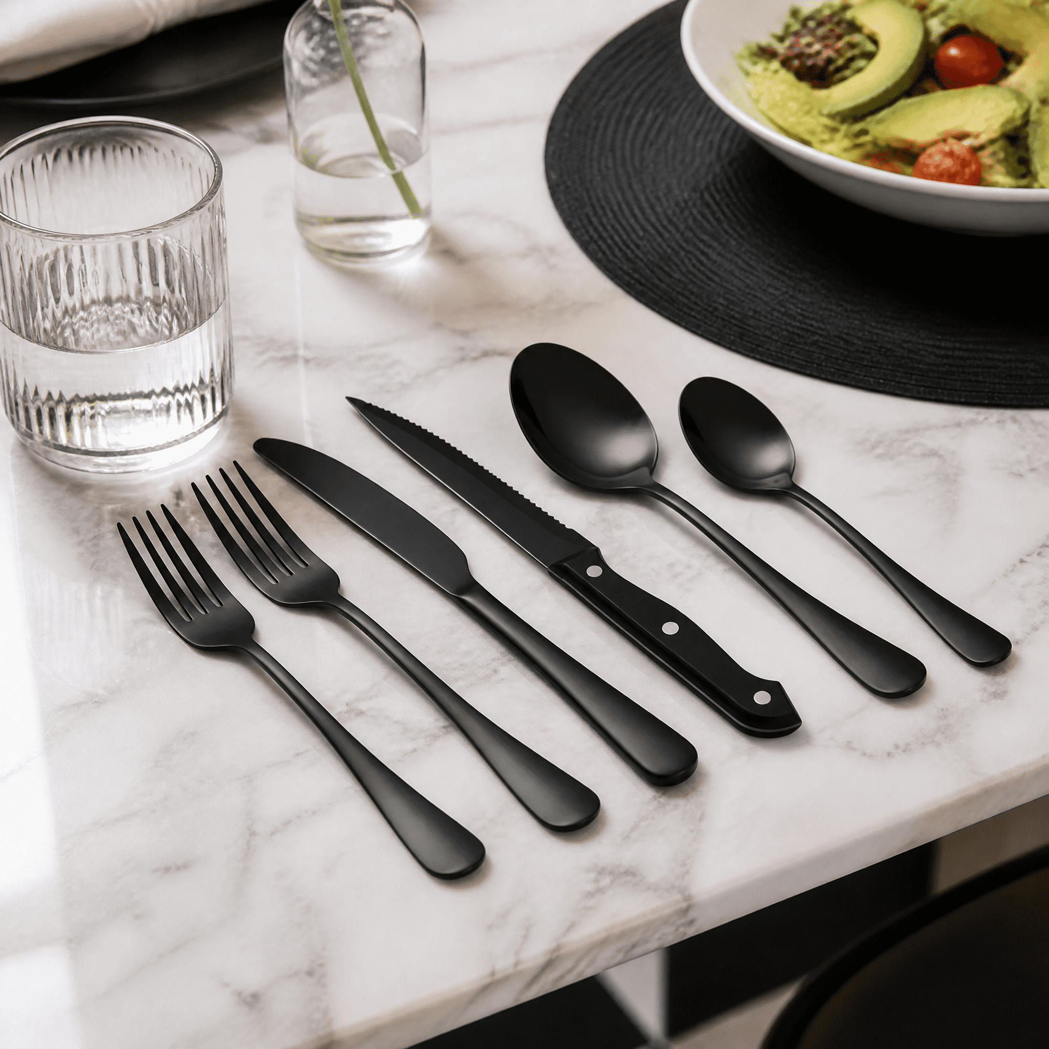 48-Piece Flatware Set Stainless Steel 18/0 with 8 Place Settings for Home Restaurant Party