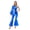 Royal Blue, variant on Womens Modern Jazz Hiphop Disco Ballroom Dance Dress-up Metallic One Ruffles Shoulder Jumpsuits Silver One Size