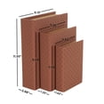 thumbnail image 3 of DecMode Woven Grid Faux Book Storage Copper Faux Leather Decorative Box, 3 Count, 3 of 9