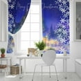 thumbnail image 4 of Hokiten Christmas Blackout Curtains | Light Blocking Print Window Curtains, Snowflake Xmas Tree Blue Purple Thermal Insulated Window Drapes for Living Room Kitchen Cafe (2 Panels, 84"W x 84"L), 4 of 7