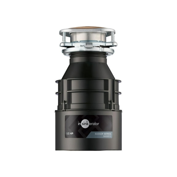 InSinkErator Badger 5 Garbage Disposal, Standard Series 1/2 HP Continuous Feed Food Waste Disposer, Black, Set of 1 C80