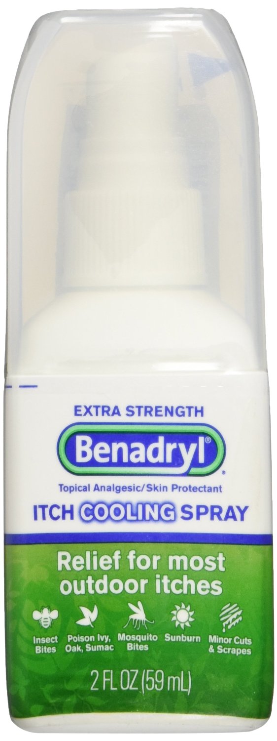 4 Pack - Benadryl Itch Relief Cooling Spray Extra Strength 2oz Each