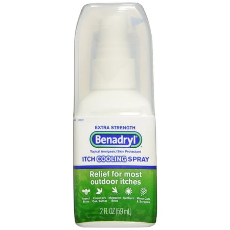 4 Pack - Benadryl Itch Relief Cooling Spray Extra Strength 2oz Each