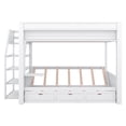 thumbnail image 6 of Wood Full Size Convertible Bunk Bed with Storage Staircase, Bedside Table, and 3 Drawers(White), 6 of 12