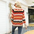 thumbnail image 3 of Vedolay Fall Tops for Women Oversized Sweaters for Women Crewneck Long Sleeve Knit Warm Pullover Sweater,Orange XL, 3 of 5