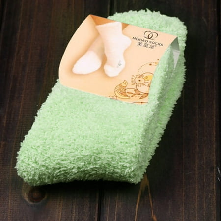 

Home Women Girls Soft Bed Floor Socks Fluffy Warm Winter Pure Color