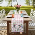 thumbnail image 4 of Table Runners 72 Inches Long Dress Scarves, Spring Farmhouse Kitchen/Dining Table Runner, Coffee Tablerunners, Bicycles Leaves Butterfly Flowers Pink Buffalo Plaid 13x72 Inch, 4 of 9