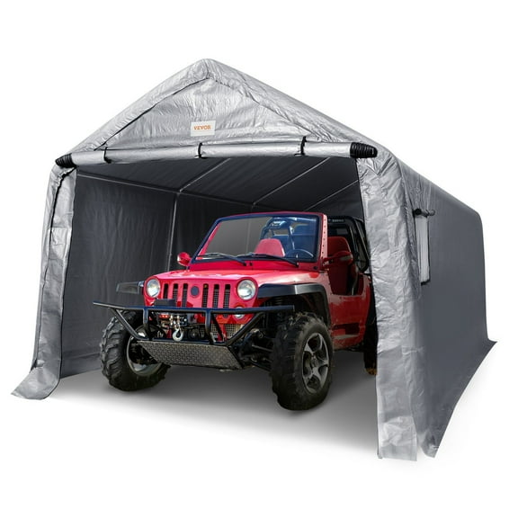 STAWAY Heavy Duty Outdoor Storage Shelter - 10x15ft Instant Garage Tent with Roll-up Door & Ventilated Windows for Cars, Bikes & Tools - Durable Steel Frame & Easy Assembly