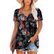 thumbnail image 1 of Pntutb Túnica De Verano Para Mujer, Cuello Redondo, Camisetas Con Estampado Floral, Blusa Casual De Manga Corta, Tops Plisados Con Dobladillo Con Volantes Pntutb Pntutb-1631, 1 of 8