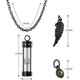 thumbnail image 2 of Cremation Urn Necklace For Ashes Timeless Hourglass Memorial Pendant Keepsake Jewelry For Human Pet Ashes With Angel Wingblack, 2 of 4