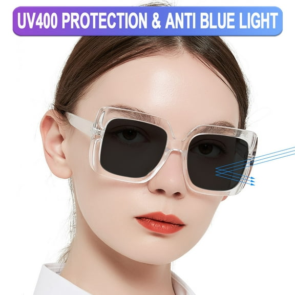 OCCI CHIARI Womens Sunglasses Reading Glasses Large Blue Light Blocker Sunglass Readers 2.25 UV Protection Outdoor 1.0 1.25 1.5 1.75 2.0 2.25 2.5 2.75 3.0 3.5 (Transparent, 2.25) Acrylic Lens