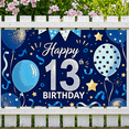 thumbnail image 3 of Blue Themed 13th Birthday Banner with Balloons Stars and Streamers Background Happy Birthday Party Supplies Photography Props Backdrop Decors Birthday Decoration Party Decorations, 3 of 8