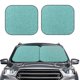 thumbnail image 2 of Balery Teal Green Glitter Parasol para parabrisas de coche de 2 piezas | Parasol plegable para parabrisas delantero de coche para la mayoría de sedanes-Large, 2 of 6