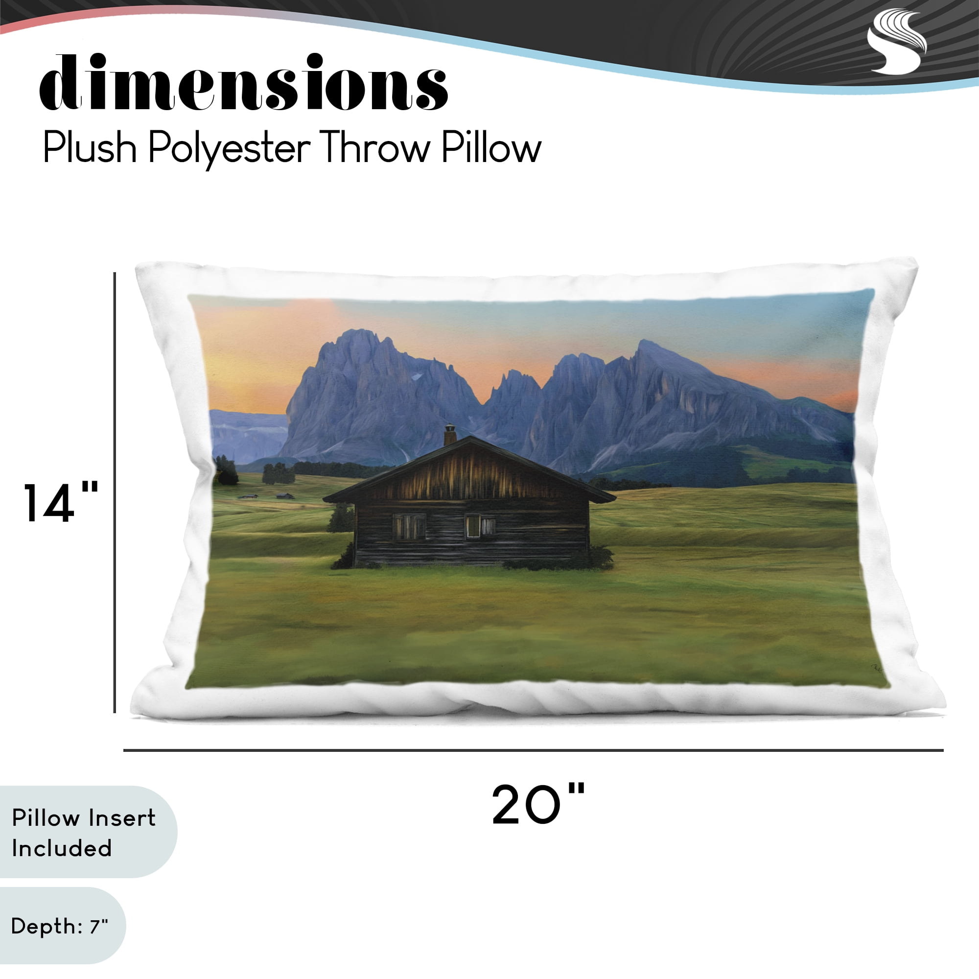 Stupell Industries Solitary Cabin with Looming Cliffs Decorative Printed Throw Pillow, design by Renel Peters