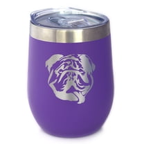Bevvee Insulated Wine Tumbler 12 oz English Bulldog Face English Bulldog Owner Gifts Tumblers