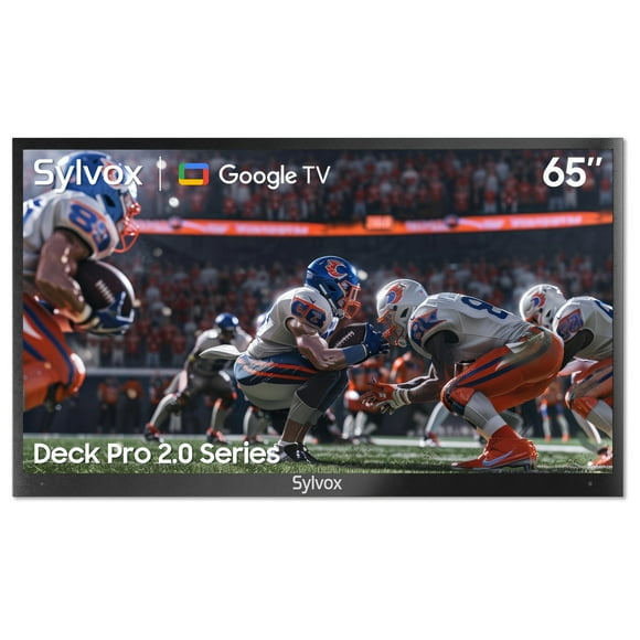 SYLVOX Outdoor Smart TV, 65" Google TV with Dobly Atmos, Google Assistant, 4K 1000nits Outside Television, IP55 Waterproof TV for Partial Sun (Deck Pro 2.0 New)