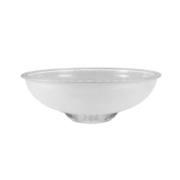 Aspen Creative 23506-01 Clear&Sandblasted/2 Tone Glass Shade for Medium Base Socket Torchiere Lamp, Swag Lamp ,Pendant, Island Fixture.9-7/8" Diameter x 3-1/2" Height.