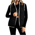 thumbnail image 4 of DISKEBUISS Women's Sherpa Lined Puffer Vest Stand Collar Full Zip Quilted Gilet with Pockets for Fall Winter, 4 of 8