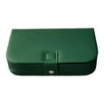 thumbnail image 1 of Joyero verde de gran capacidad, portátil, con tapa abatible, regalo, fácil de limpiar, estuche de almacenamiento de cuero PU para horquillas., 1 of 8