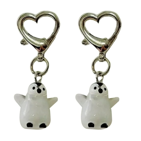 Yortkend Multipurpose Lovely 3D Penguins Keychain Charm Sturdy Resin Animal Pendant for Women Men Kids Gifts Bag or Car Key